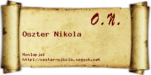 Oszter Nikola névjegykártya